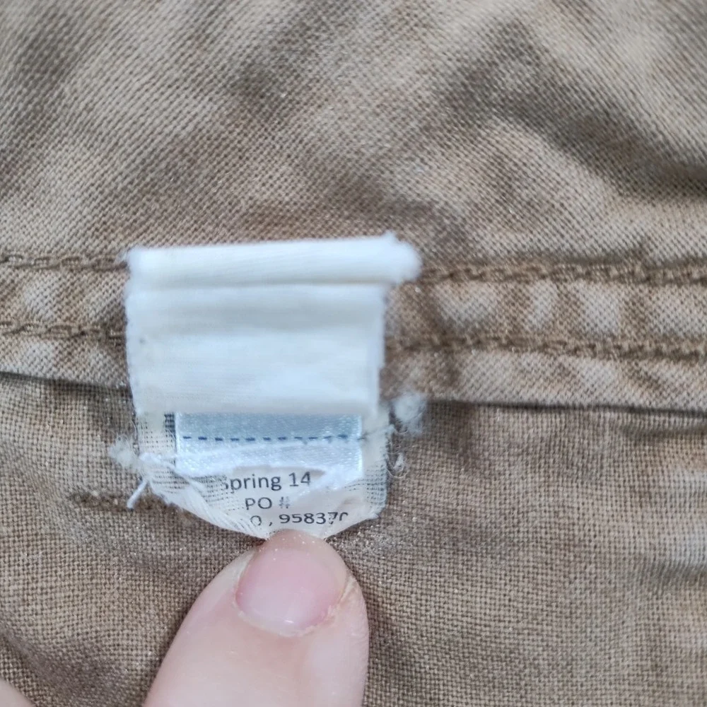 Lucky Brand Linen Shorts Men's 33 Khaki Drawstring Relaxed Safari Summer Beach